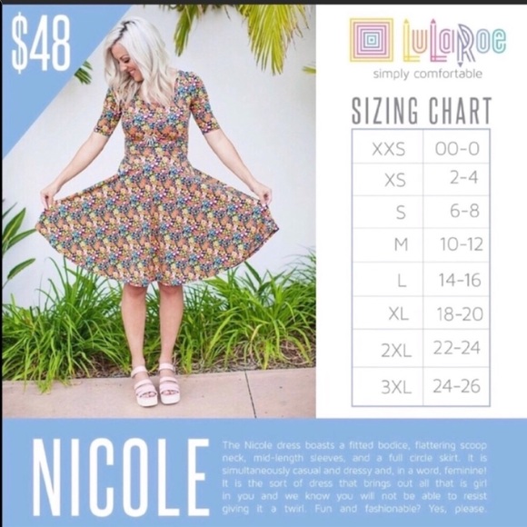 LuLaRoe Geometric Print Nicole Dress - Picture 3 of 5